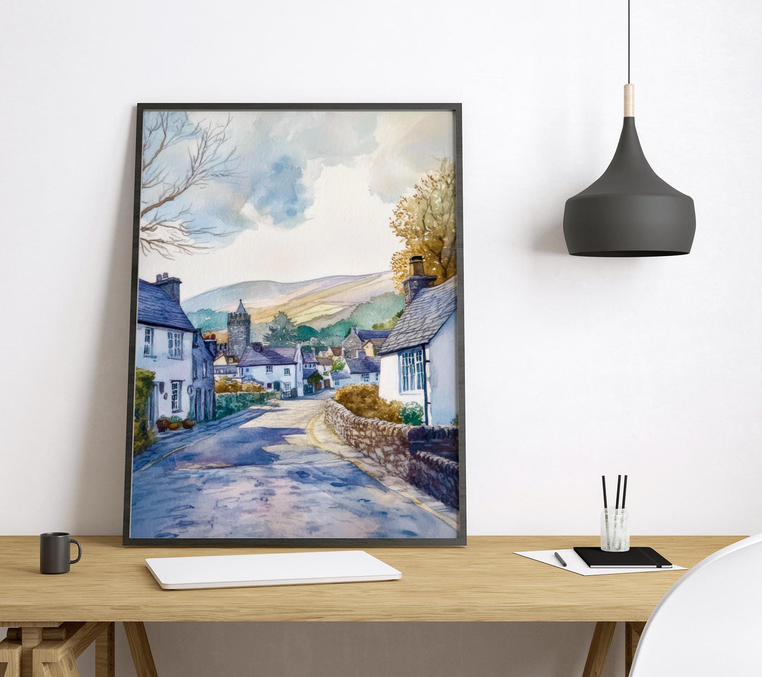 Hawkshead Watercolor Poster Wall Art Hawkshead Wall Decor Home Décor Hawkshead Gift United Kingdom Art Lover Gift, Travel Souvenir Print