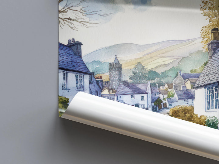 Hawkshead Watercolor Poster Wall Art Hawkshead Wall Decor Home Décor Hawkshead Gift United Kingdom Art Lover Gift, Travel Souvenir Print