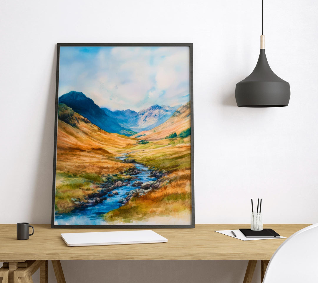 Great Langdale Watercolor Poster Wall Art Great Langdale Wall Decor Home Décor Great Langdale Gift United Kingdom Art Lover Gift