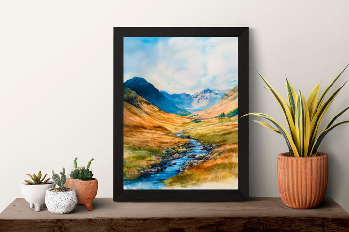 Great Langdale Watercolor Poster Wall Art Great Langdale Wall Decor Home Décor Great Langdale Gift United Kingdom Art Lover Gift