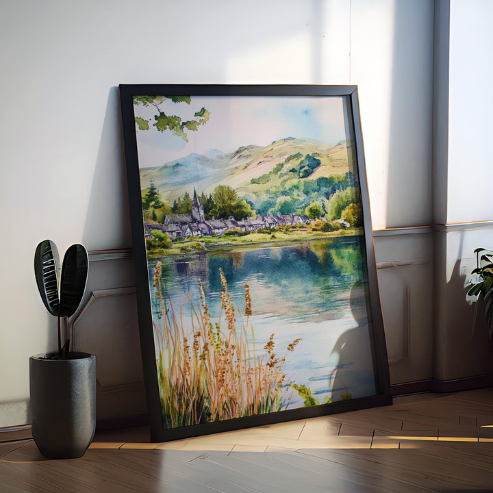 Grasmere Watercolor Poster Wall Art Grasmere Wall Decor Home Décor Grasmere Gift United Kingdom Art Lover Gift, Travel Souvenir Print