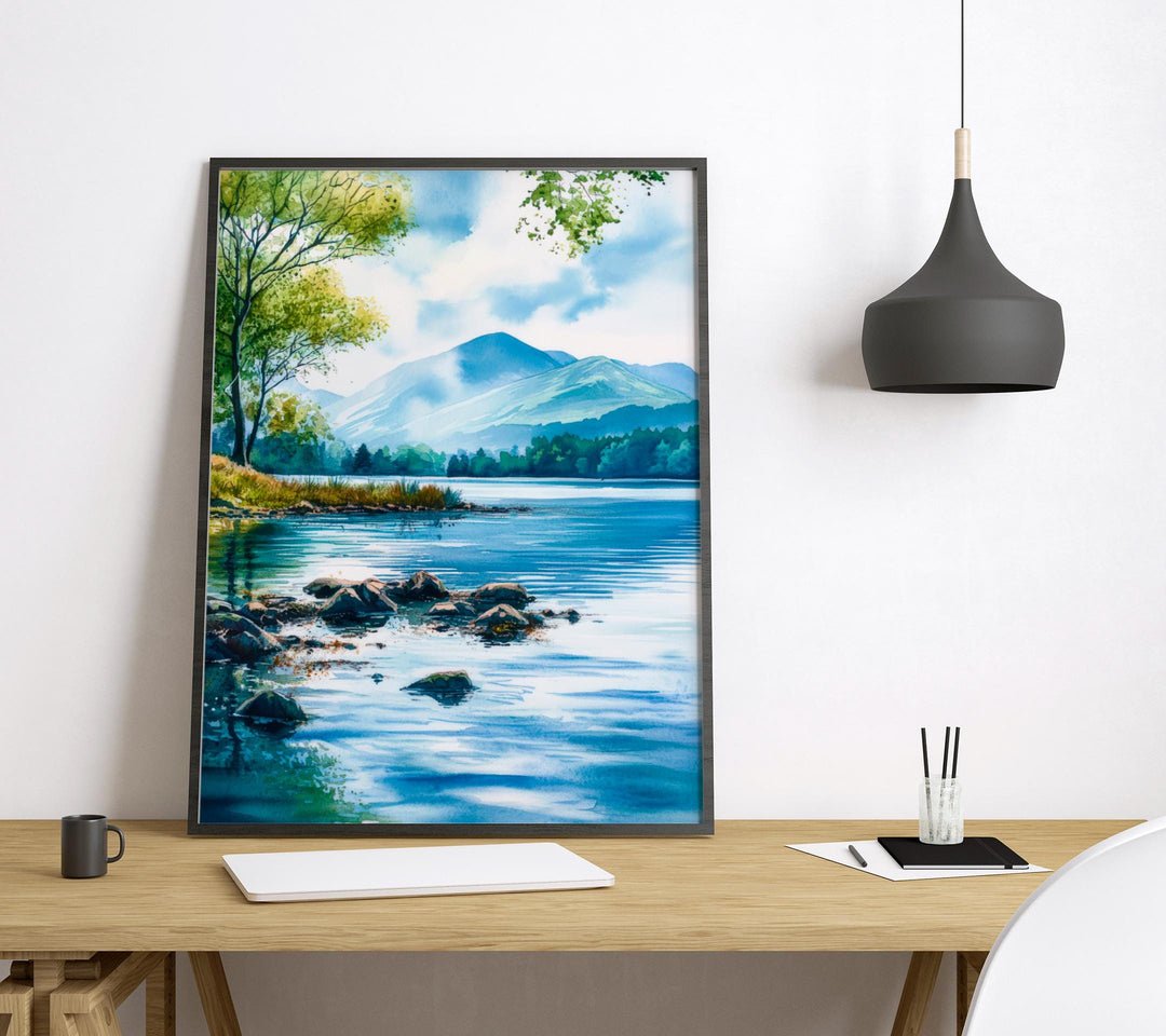 Derwentwater Watercolor Poster Wall Art Derwentwater Wall Hanging Home Décor Derwentwater Gift Art Lovers United Kingdom Art Lover Gift
