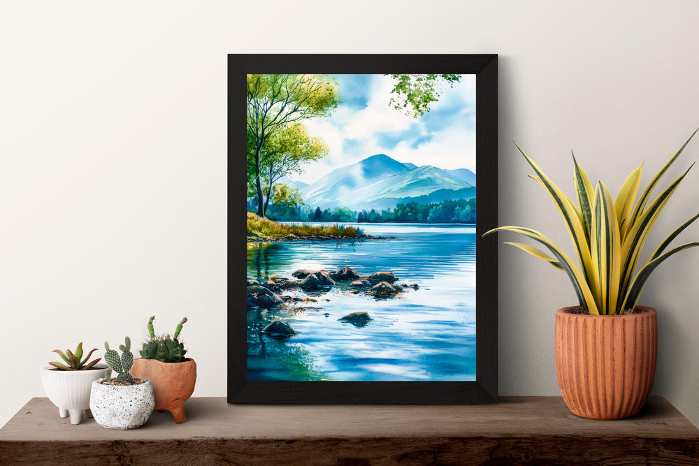 Derwentwater Watercolor Poster Wall Art Derwentwater Wall Hanging Home Décor Derwentwater Gift Art Lovers United Kingdom Art Lover Gift
