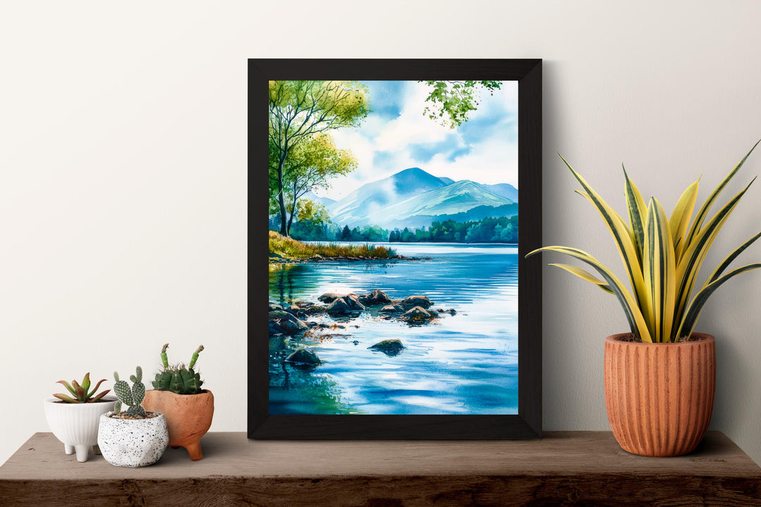 Derwentwater Watercolor Poster Wall Art Derwentwater Wall Hanging Home Décor Derwentwater Gift Art Lovers United Kingdom Art Lover Gift