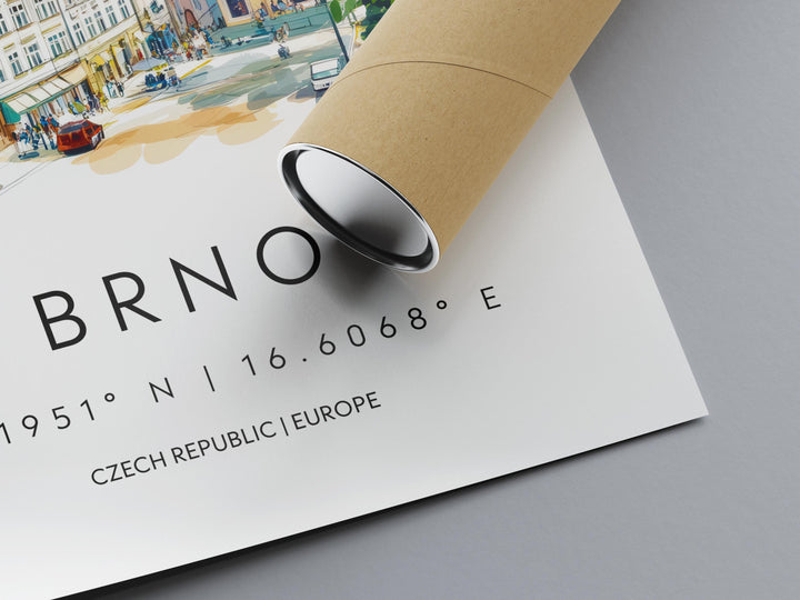 Brno Watercolor Poster Wall Art Brno Wall Hanging Home Décor Brno Gift Art Lovers Czech Republic Art Lover Gift