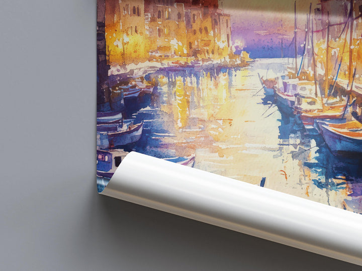 Heraklion Watercolor Poster Greece Travel Print Wall Art Home Decor Gift Greek City Souvenir Knossos Palace Venetian Port Wall Decor Hanging
