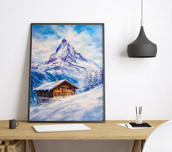 Zermatt watercolor poster Wall Art Zermatt Wall Hanging Home Décor Zermatt Gift Art Lovers Switzerland Art Lover Gift Switzerland wall art