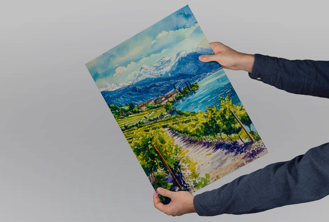 Montreux watercolor poster Wall Art Montreux Wall Hanging Home Décor Montreux Gift Art Lovers Switzerland Art Lover Gift Switzerland art