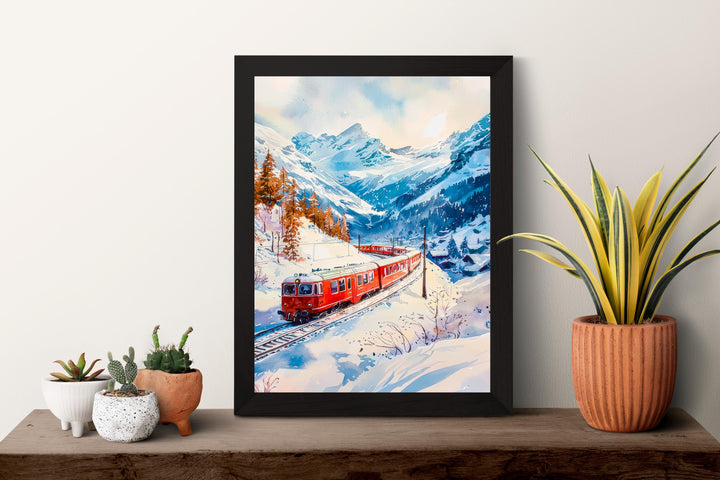 Glacier Express watercolor poster Wall Art Glacier Express Wall Hanging Home Décor Glacier Express Gift Art Lovers Switzerland Art Lover
