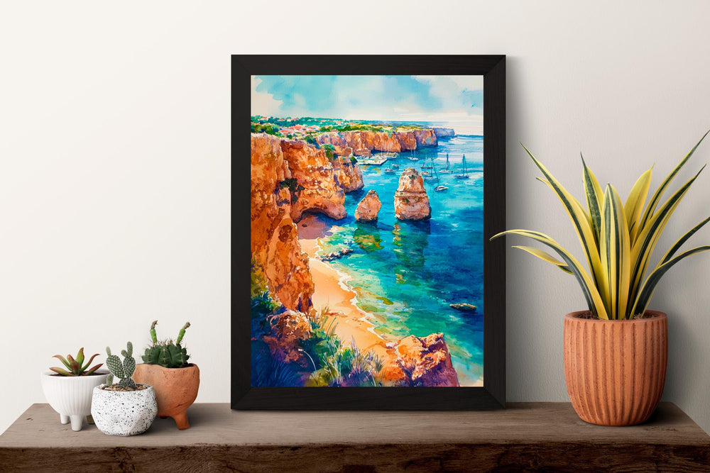 Lagos watercolor poster Wall Art Lagos Wall Hanging Home Décor Lagos Gift Art Lovers Portugal Art Lover Gift Portugal wall art