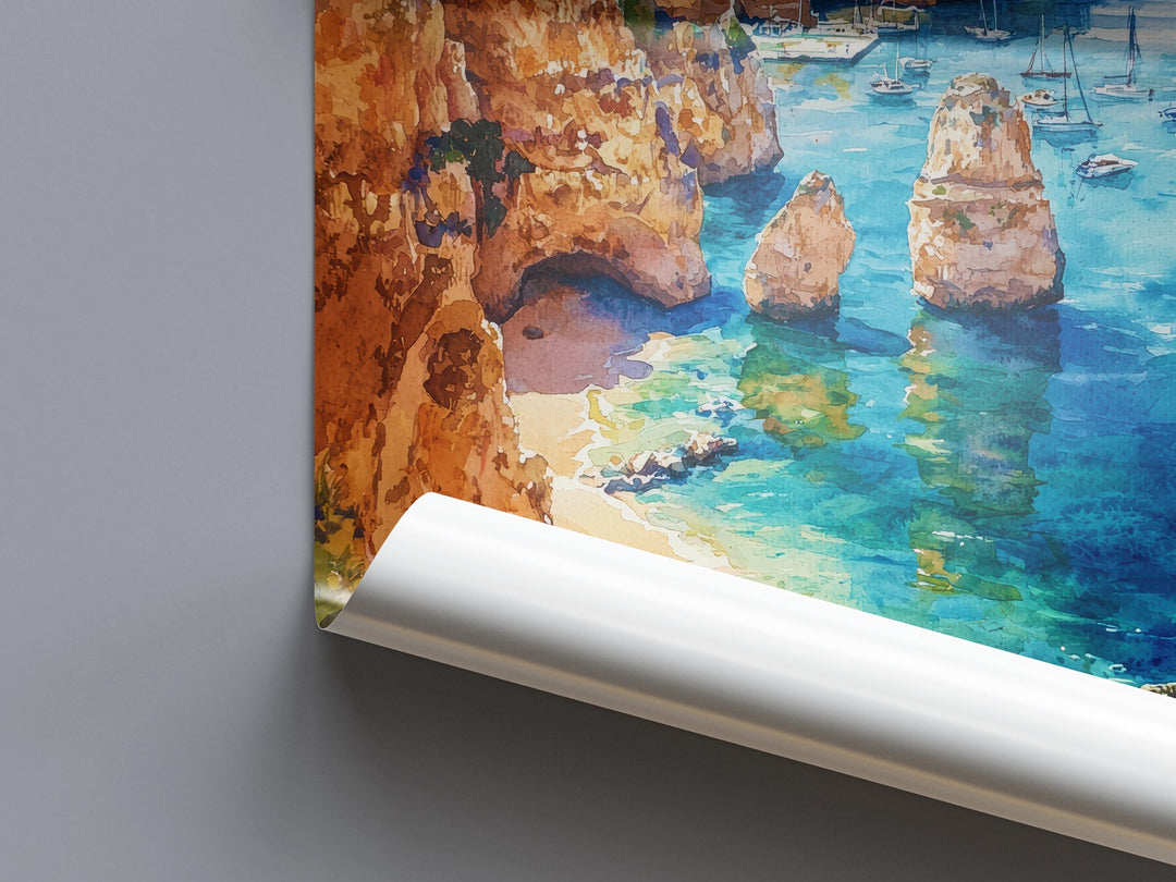 Lagos watercolor poster Wall Art Lagos Wall Hanging Home Décor Lagos Gift Art Lovers Portugal Art Lover Gift Portugal wall art