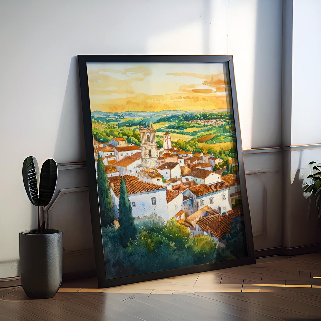 Evora watercolor poster Wall Art Evora Wall Hanging Home Décor Evora Gift Art Lovers Portugal Art Lover Gift Portugal wall art