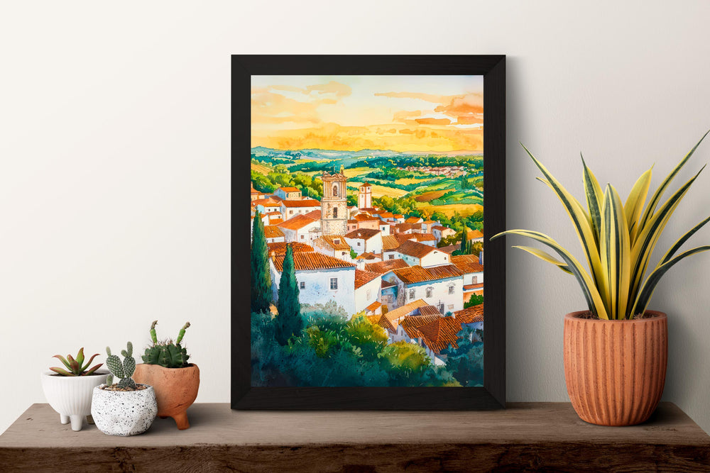 Evora watercolor poster Wall Art Evora Wall Hanging Home Décor Evora Gift Art Lovers Portugal Art Lover Gift Portugal wall art