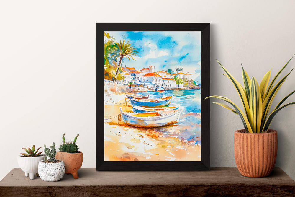 Cascais watercolor poster Wall Art Cascais Wall Hanging Home Décor Cascais Gift Art Lovers Portugal Art Lover Gift Portugal wall art