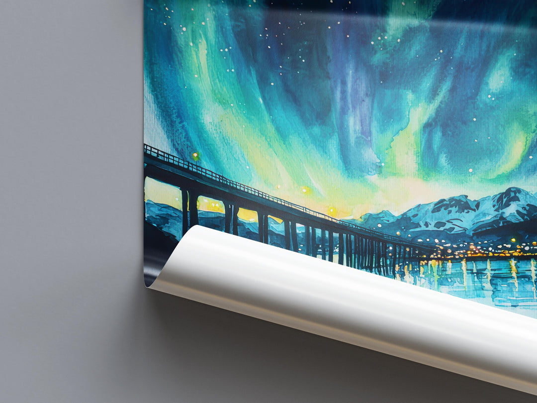 Tromso watercolor poster Wall Art Tromso Wall Hanging Home Décor Tromso Gift Art Lovers Norway Art Lover Gift Norway wall art