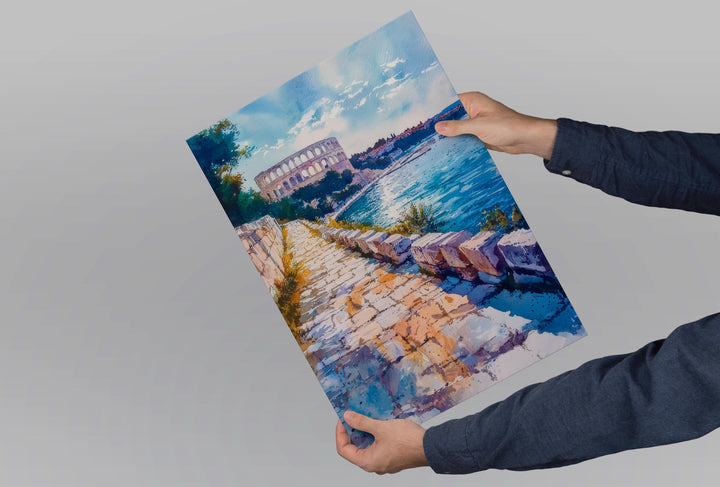Pula Watercolor Poster Wall Art Pula Wall Hanging Home Décor Pula Gift Art Lovers Croatia Wall Art