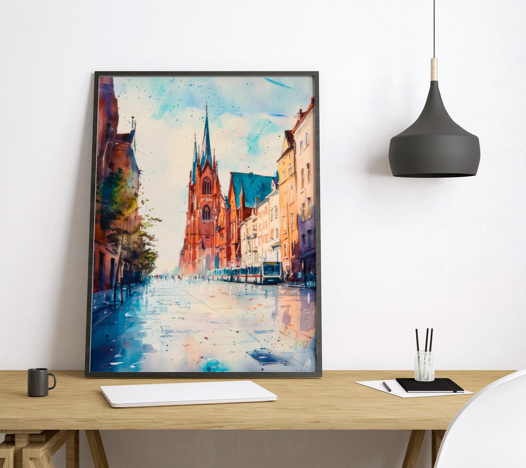 Osijek Watercolor Poster Wall Art Osijek Wall Hanging Home Décor Osijek Gift Art Lovers Croatia Wall Art