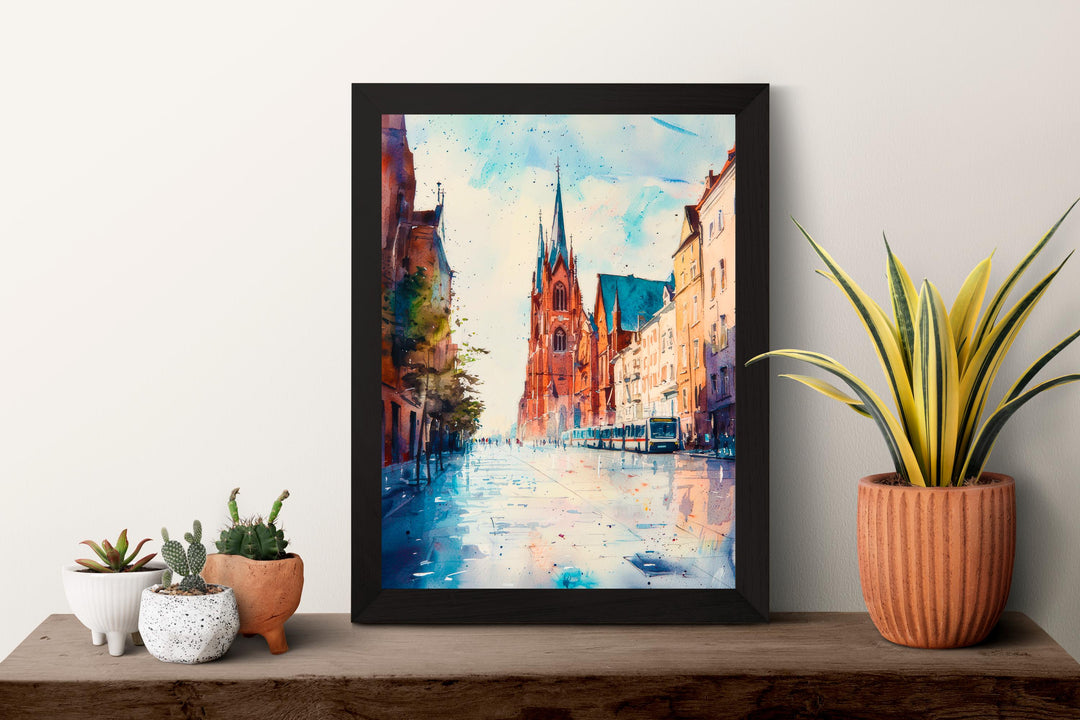Osijek Watercolor Poster Wall Art Osijek Wall Hanging Home Décor Osijek Gift Art Lovers Croatia Wall Art