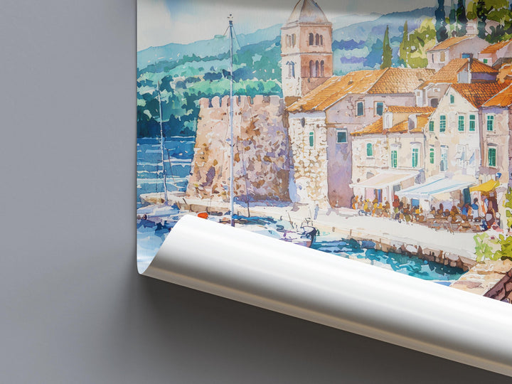 Hvar Watercolor Poster Wall Art Hvar Wall Hanging Home Décor Hvar Gift Art Lovers Croatia Wall Art