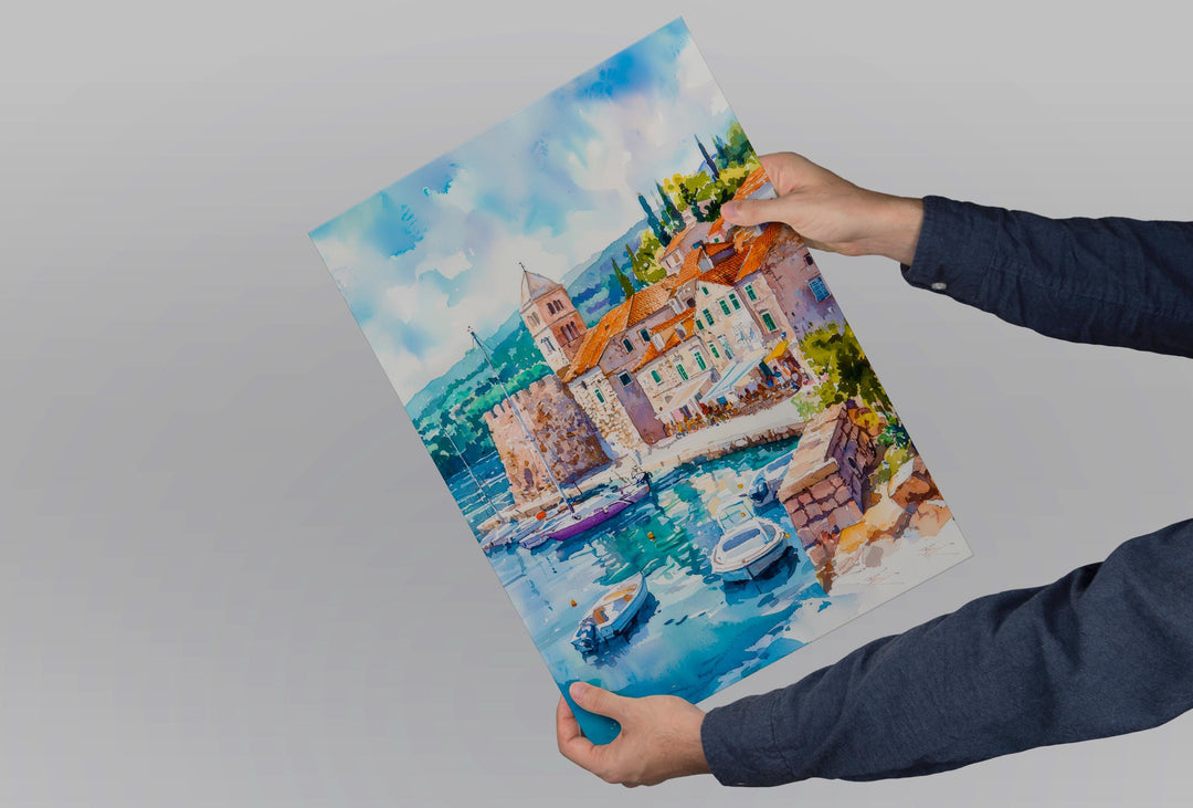 Hvar Watercolor Poster Wall Art Hvar Wall Hanging Home Décor Hvar Gift Art Lovers Croatia Wall Art