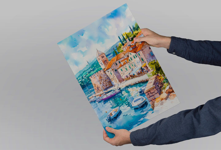 Hvar Watercolor Poster Wall Art Hvar Wall Hanging Home Décor Hvar Gift Art Lovers Croatia Wall Art