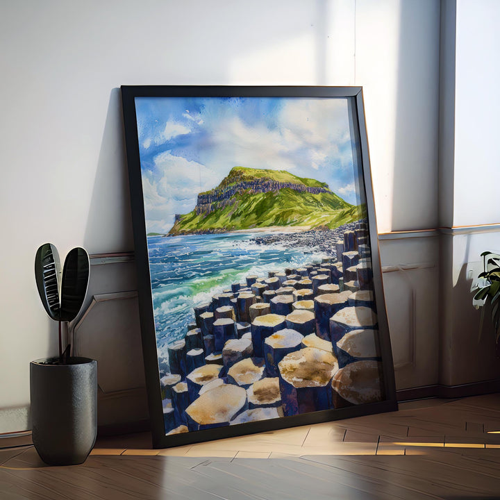 Giants Causeway Watercolor Poster Wall Art Giants Causeway Wall Hanging Home Décor Giants Causeway Gift Art Lovers United Kingdom Wall Art