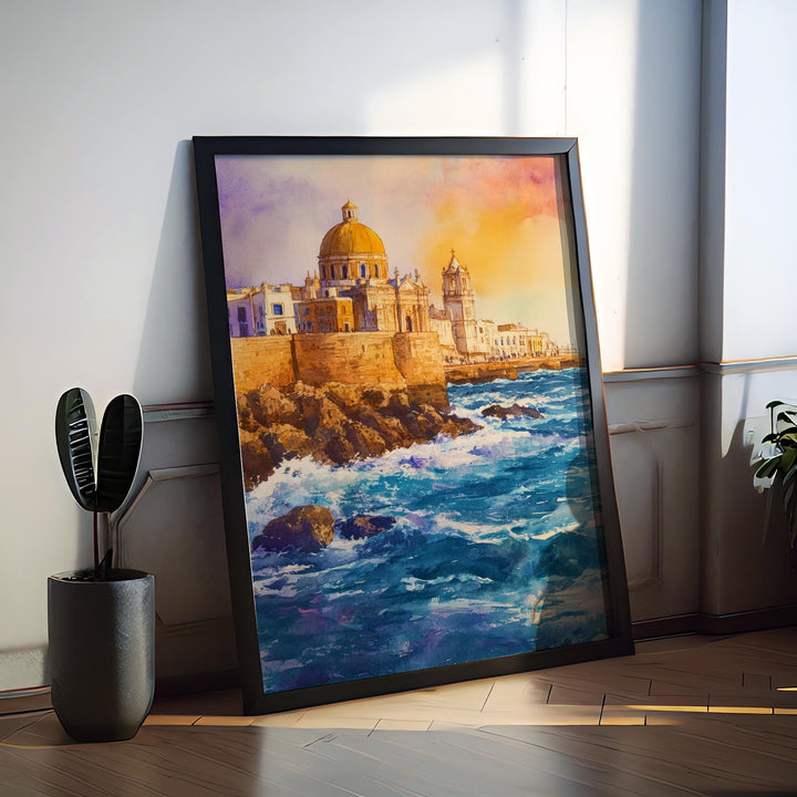 Cadiz Watercolor Poster Wall Art Cadiz Wall Hanging Home Décor Cadiz Gift Art Lovers Spain Art Lover Gift