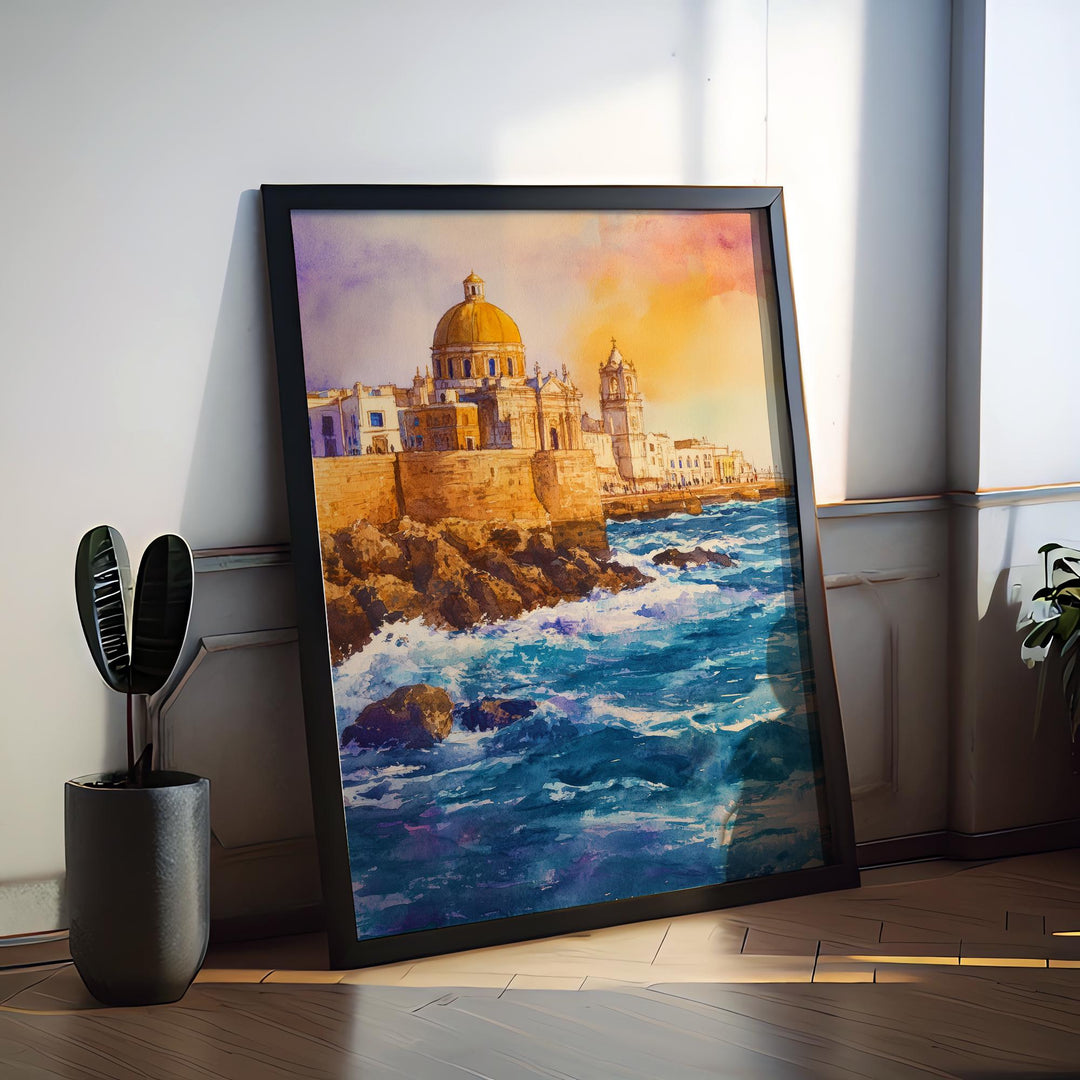 Cadiz Watercolor Poster Wall Art Cadiz Wall Hanging Home Décor Cadiz Gift Art Lovers Spain Art Lover Gift
