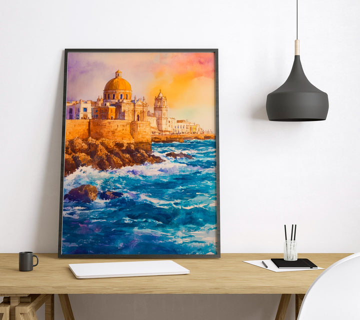 Cadiz Watercolor Poster Wall Art Cadiz Wall Hanging Home Décor Cadiz Gift Art Lovers Spain Art Lover Gift