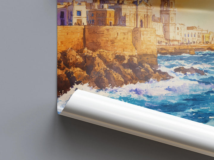 Cadiz Watercolor Poster Wall Art Cadiz Wall Hanging Home Décor Cadiz Gift Art Lovers Spain Art Lover Gift
