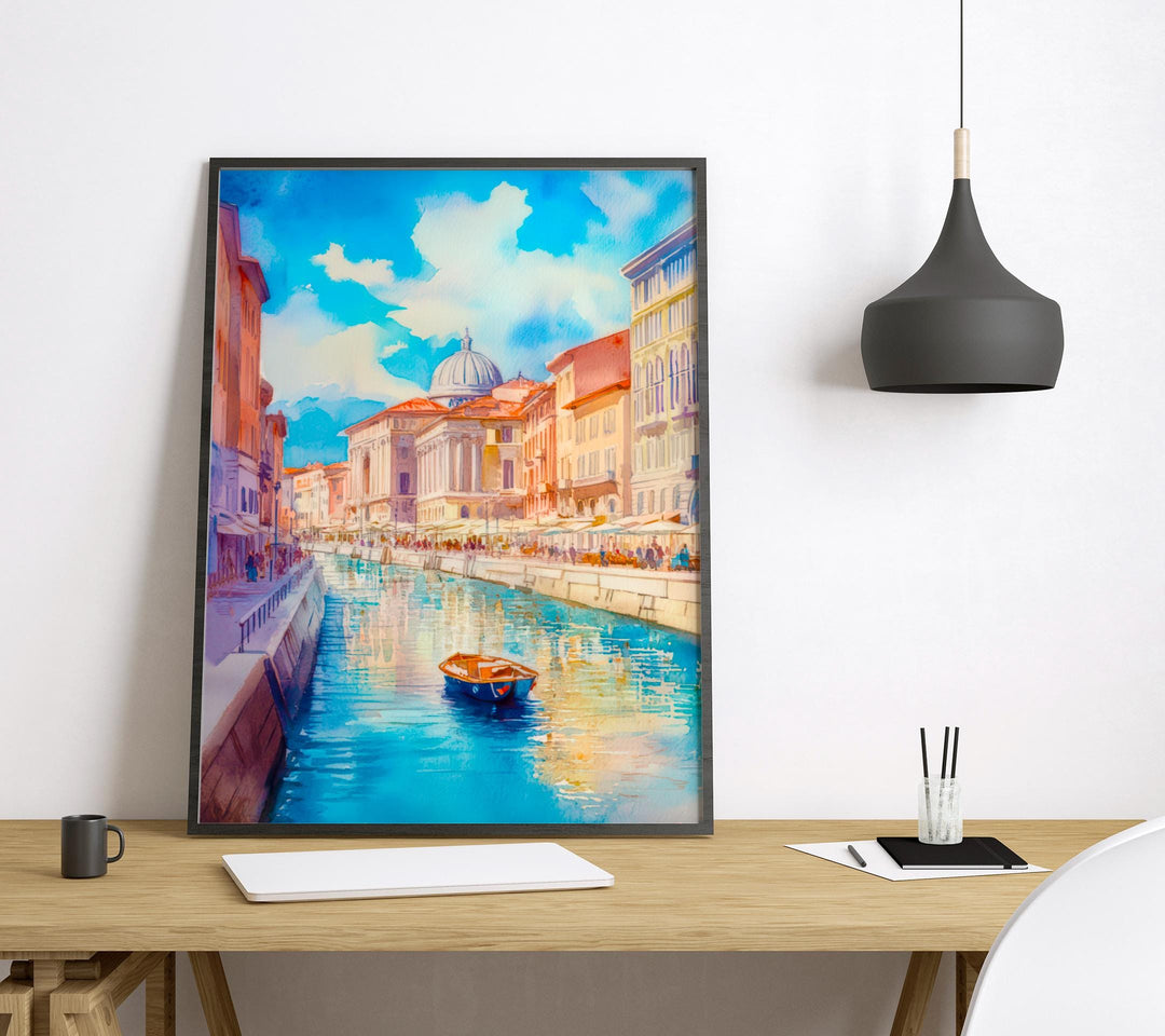 Trieste Watercolor Poster Wall Art Trieste Wall Hanging Home Décor Trieste Gift Art Lovers Italy Art Lover Gift, Italian Cityscape Travel