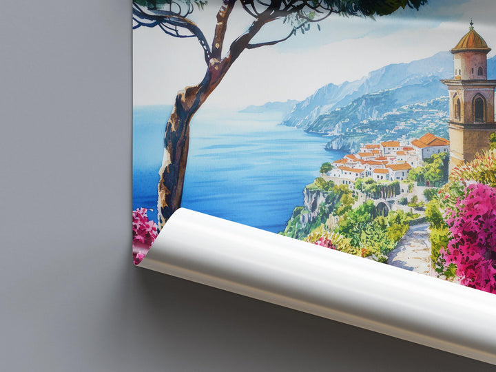 Ravello Watercolor Poster Wall Art Ravello Wall Hanging Home Décor Ravello Gift Art Lovers Italy Art Lover Gift, Italian Cityscape Print