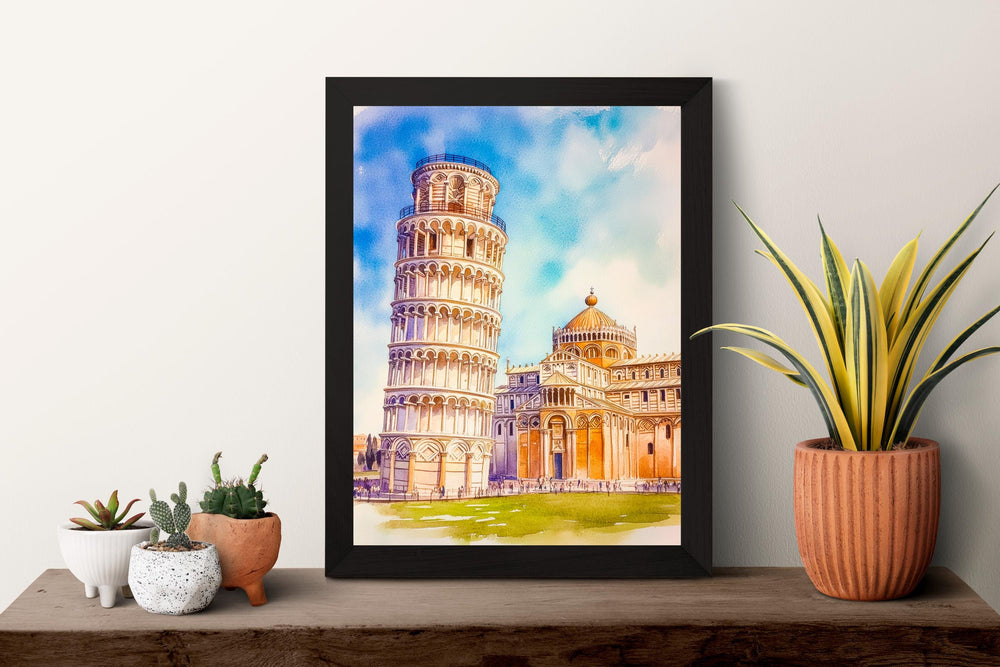 Pisa Watercolor Poster Wall Art Pisa Wall Hanging Home Décor Pisa Gift Art Lovers Italy Art Lover Gift, Italian Cityscape Travel Print