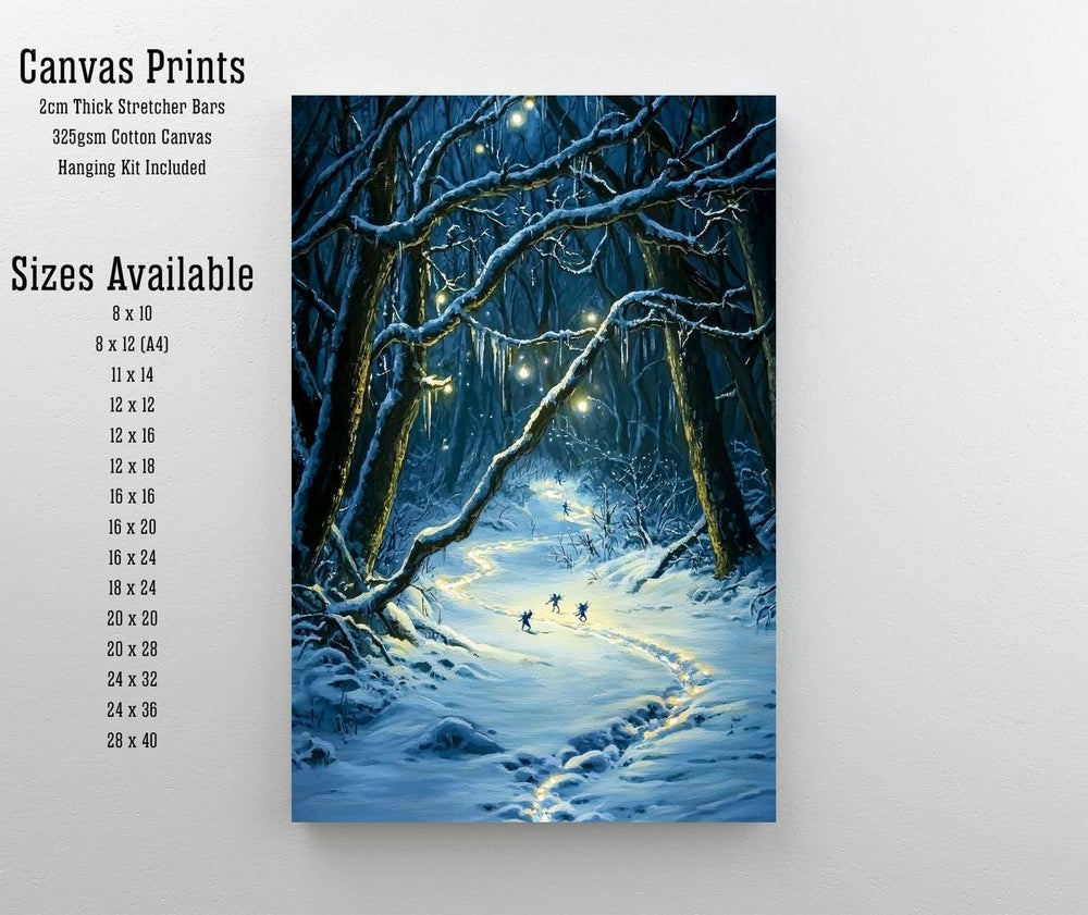 Winter Fairies Art Print | Enchanted Cottagecore Snow Scene
