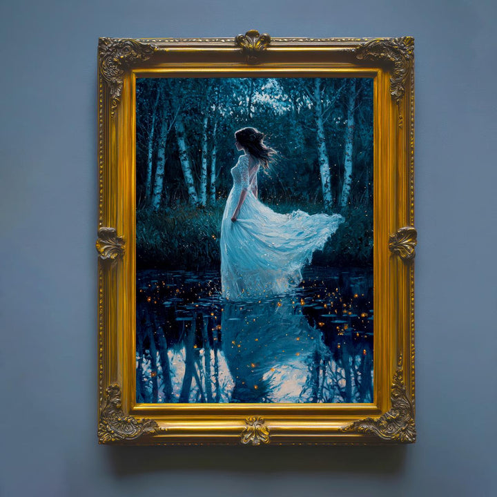 Gothic Ghost Bride Art Print, Haunted Romantic Illustration