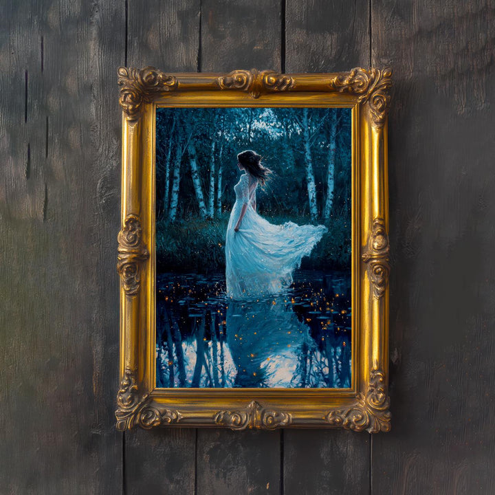 Gothic Ghost Bride Art Print, Haunted Romantic Illustration