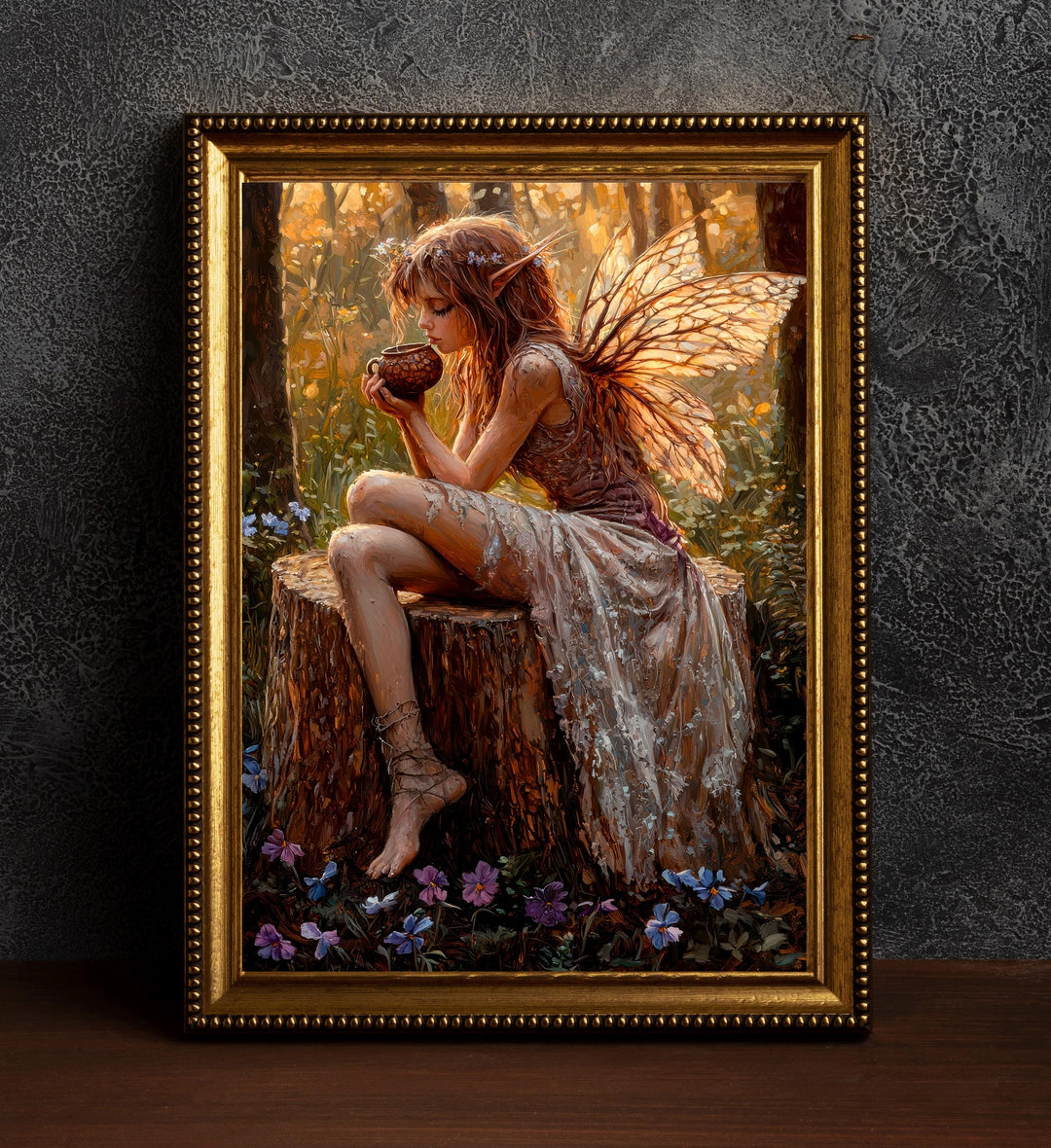 Broken Fairy Poster Enchanted Woodland Artwork Magical Nature Illustration Cottagecore Wall Art Whimsical Fantasy Print Vintage Fairycore