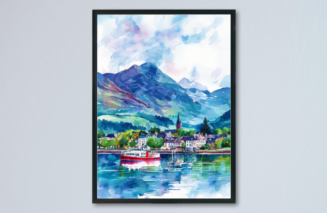 Fort William watercolor poster Wall Art Fort William Wall Hanging Home Décor Fort William Gift Art Lovers Scotland Art Lover Gift Scotland