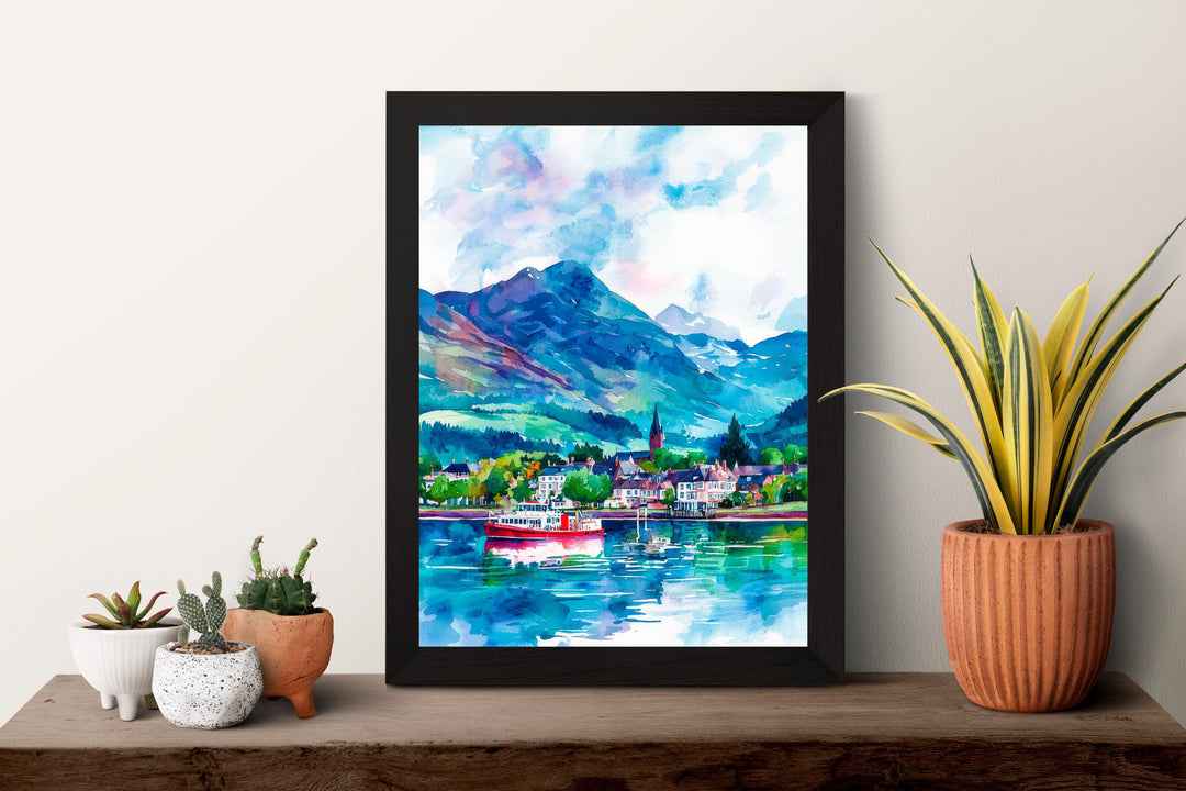 Fort William watercolor poster Wall Art Fort William Wall Hanging Home Décor Fort William Gift Art Lovers Scotland Art Lover Gift Scotland