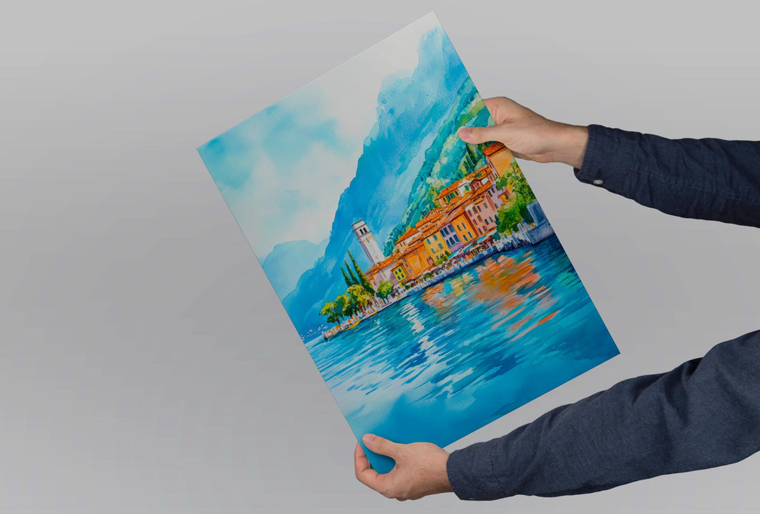 Lake Garda Watercolor Poster Wall Art Lake Garda Wall Hanging Home Décor Lake Garda Gift Art Lovers Italy Art Lover Gift Souvenir Print