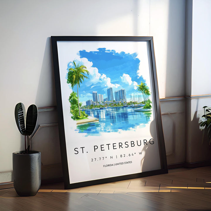 St. Petersburg Watercolor Poster Wall Art Wall Decor Home Décor St. Petersburg Gift USA Art Lover Gift, Travel Souvenir Print