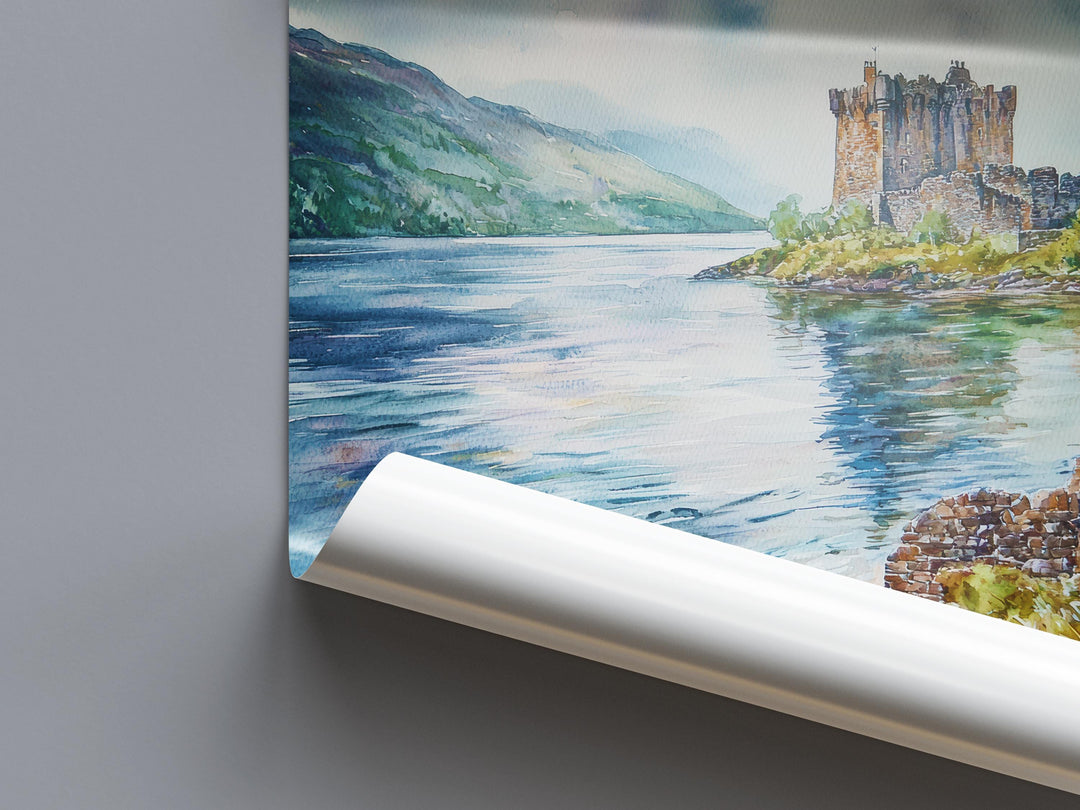Loch Ness watercolor poster Wall Art Loch Ness Wall Hanging Home Décor Loch Ness Gift Art Lovers Scotland Art Lover Gift Scotland wall art