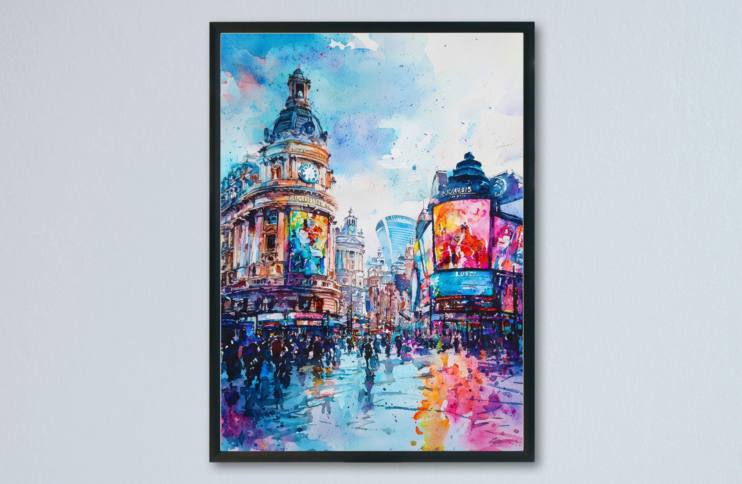 Piccadilly Circus watercolor poster Wall Art Piccadilly Circus Wall Hanging Home Décor Piccadilly Circus Gift Art Lovers England Art Lover