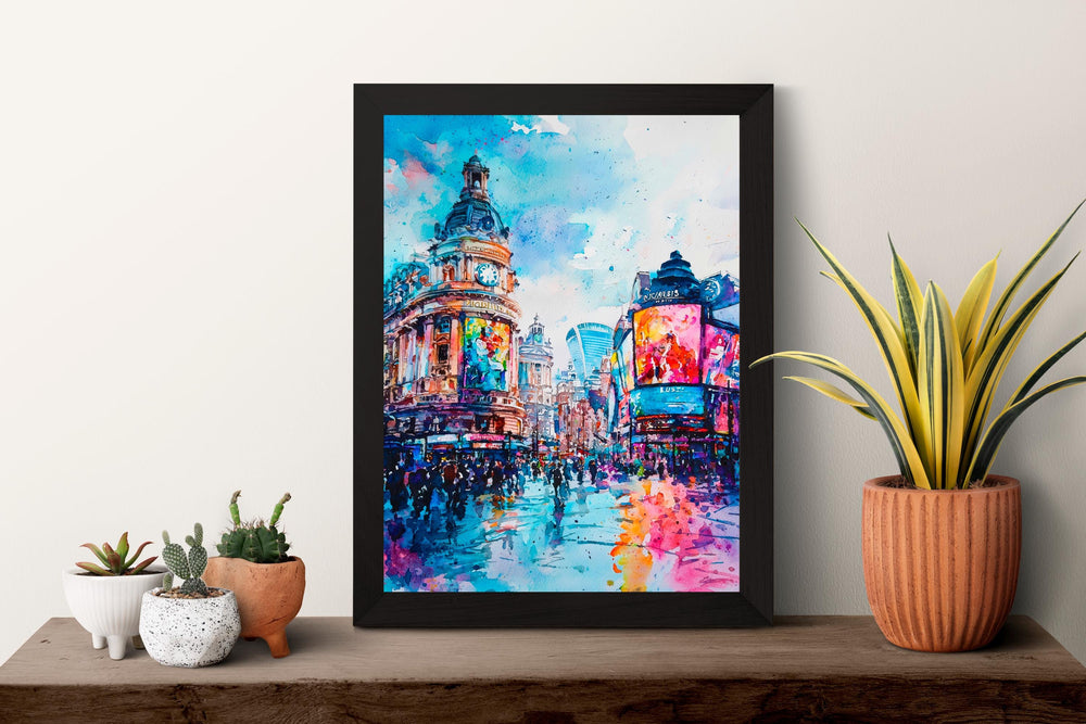 Piccadilly Circus watercolor poster Wall Art Piccadilly Circus Wall Hanging Home Décor Piccadilly Circus Gift Art Lovers England Art Lover