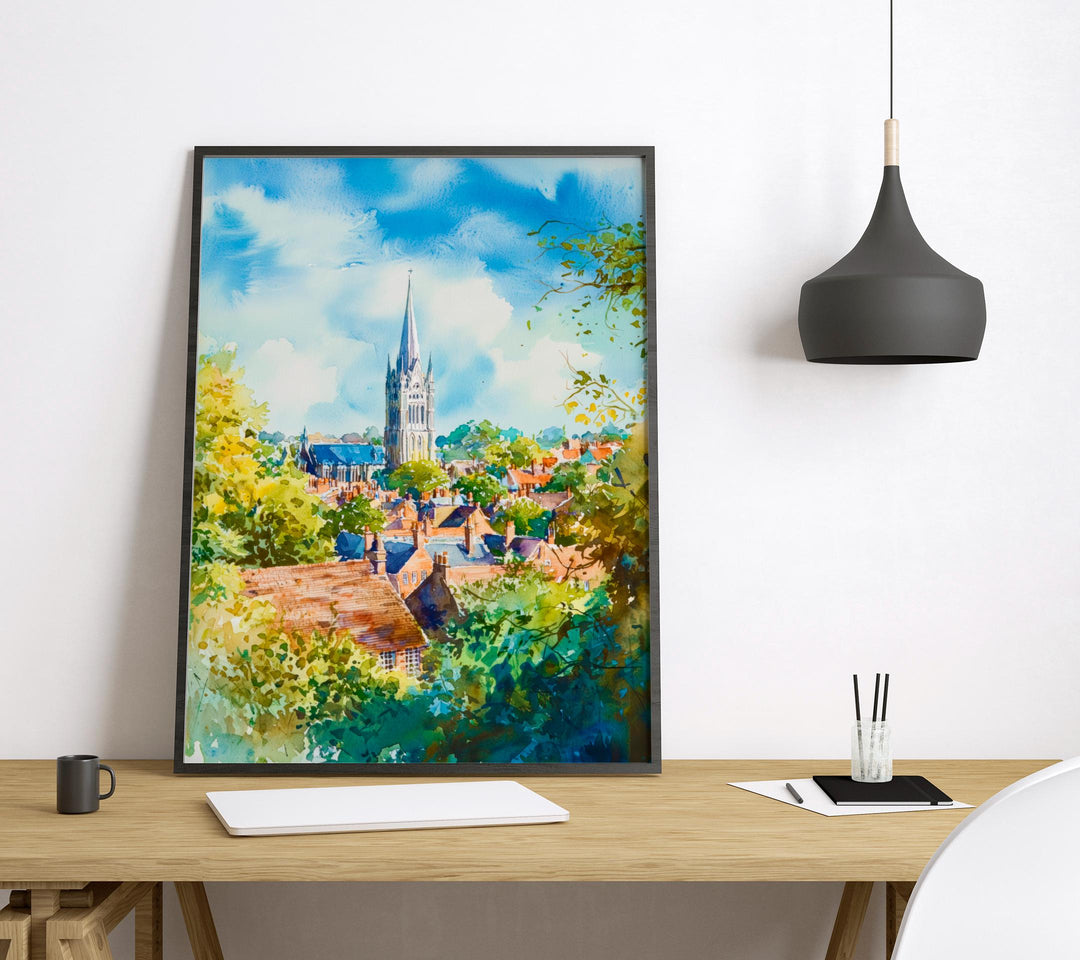 Norwich watercolor poster Wall Art Norwich Wall Hanging Home Décor Norwich Gift Art Lovers England Art Lover Gift England wall art