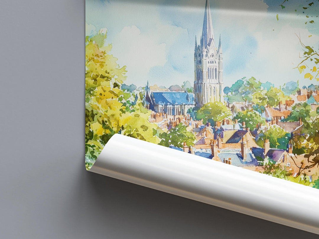 Norwich watercolor poster Wall Art Norwich Wall Hanging Home Décor Norwich Gift Art Lovers England Art Lover Gift England wall art