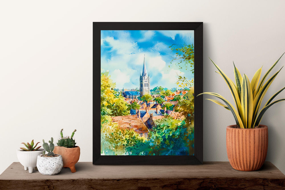 Norwich watercolor poster Wall Art Norwich Wall Hanging Home Décor Norwich Gift Art Lovers England Art Lover Gift England wall art