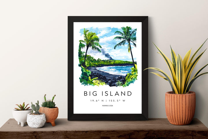 Big Island watercolor poster Wall Art Big Island Wall Hanging Home Décor Big Island Gift Art Lovers Hawaii Art Lover Gift Hawaii wall art
