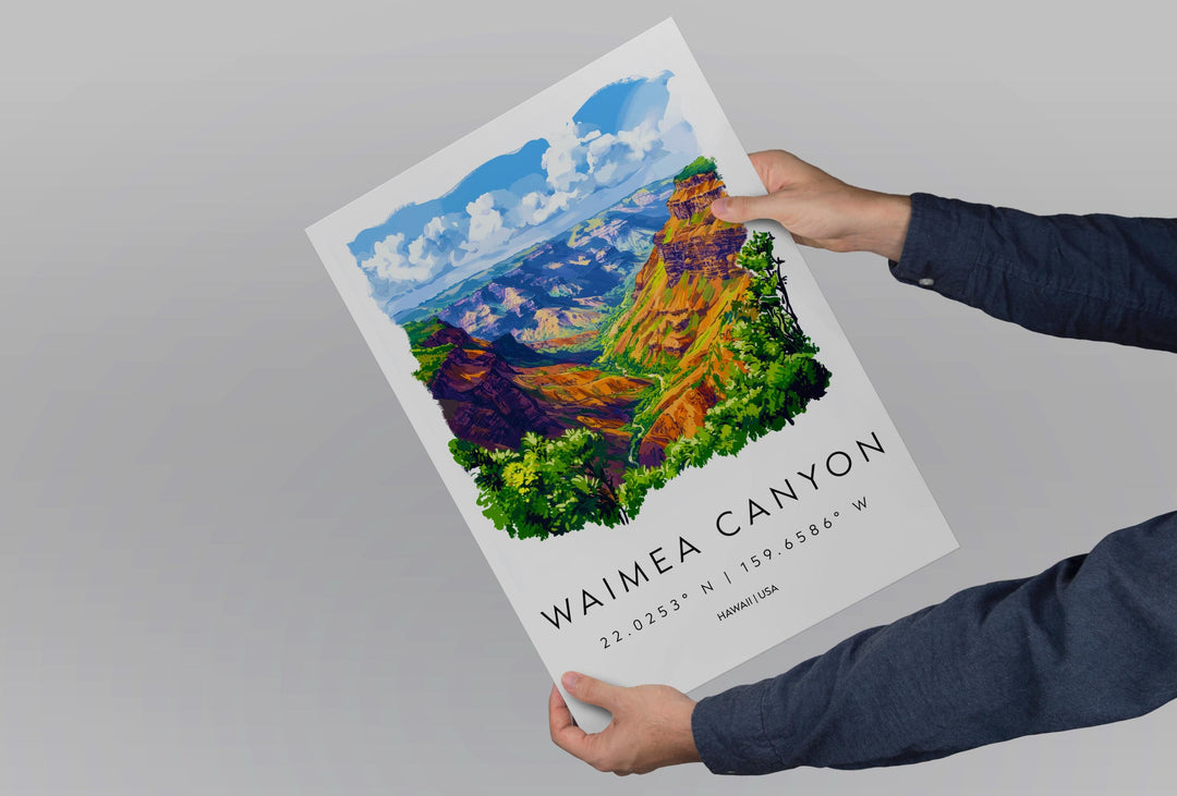 Waimea Canyon watercolor poster Wall Art Waimea Canyon Wall Hanging Home Décor Waimea Canyon Gift Art Lovers Hawaii Art Lover Gift