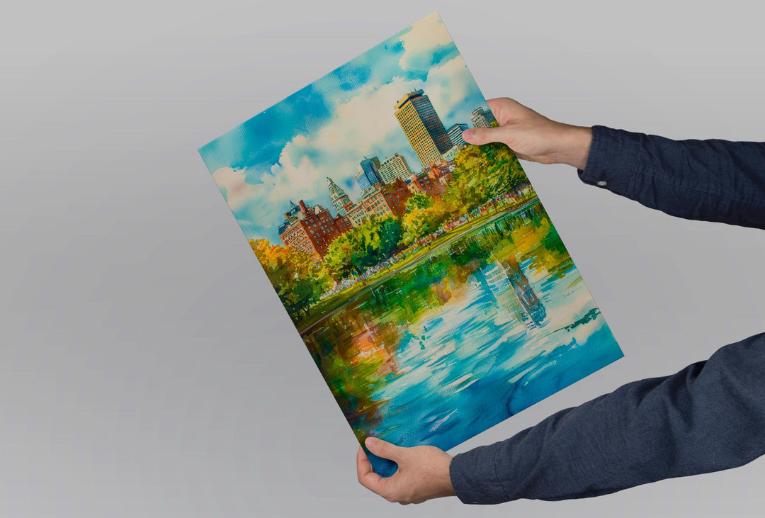 Boston watercolor poster Wall Art Boston Wall Hanging Home Décor Boston Gift Art Lovers Massachusetts Art Lover Gift Massachusetts wall art